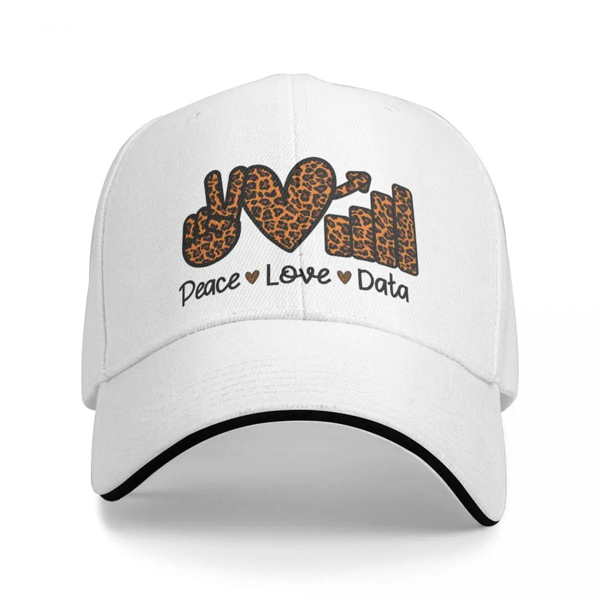 

Peace Love Data Leopard Data Analyst Science Gift Funny Data Scientist Bucket Hat Baseball Cap Cap winter Cap women's Men's