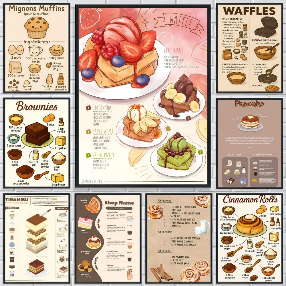 

Delicious Cake Tutorial Pairing Poster HD Print Personalized Canvas Wall Mural Art Photos for Living Room Home Decor Durable