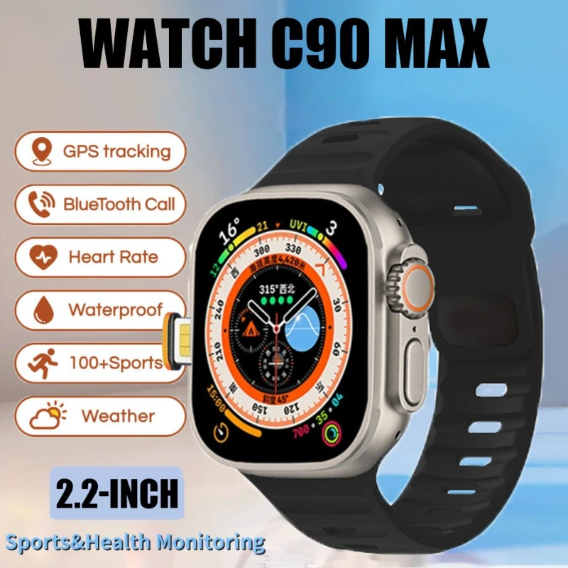 

Смарт-часы C90 Max обеспечивает 4G5G Andorid90 800 Вт, Wi-Fi, GPS-положение, пульсометр, Google Player, приложение Download S10 Ultra Smart Watch