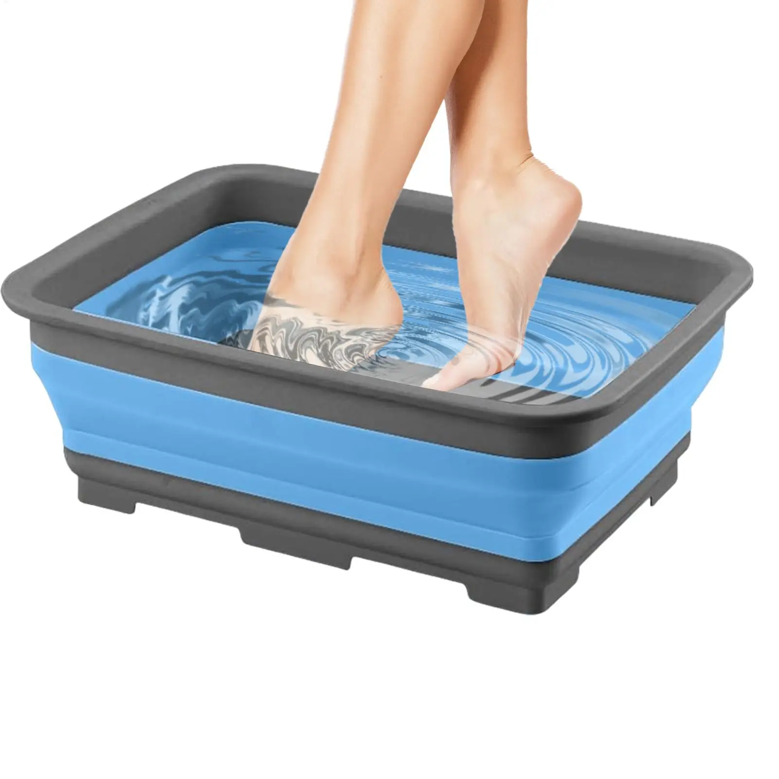 

Portable Foot Bath Folding Pool Foot Tub Feet Soaking Bucket Pool Accessories for Hot Water Dry Skin Pedicure Salon Home Outdoor