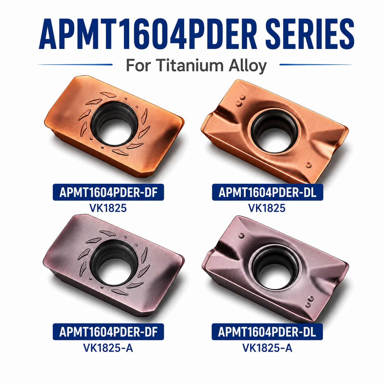APMT1604 DF DL Carbide Milling Inserts CNC Indexable Cutter Inserts for Titanium High Temperature Alloy Roughing Finishing