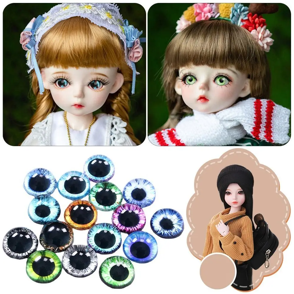 50pcs 8/10mm Glass Dolls Eyes DIY Crafts Eyeballs for Children Toys Dinosaur Animal Cat Eyes Time Gem Accessories