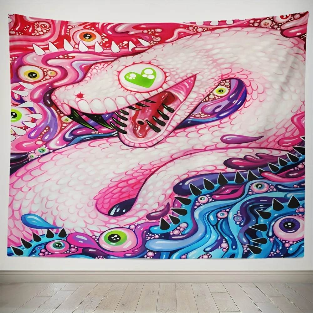 Vivid snakes and dogs Digital printing polyester wall tapestry suitable for use in living rooms bedrooms offices bars party