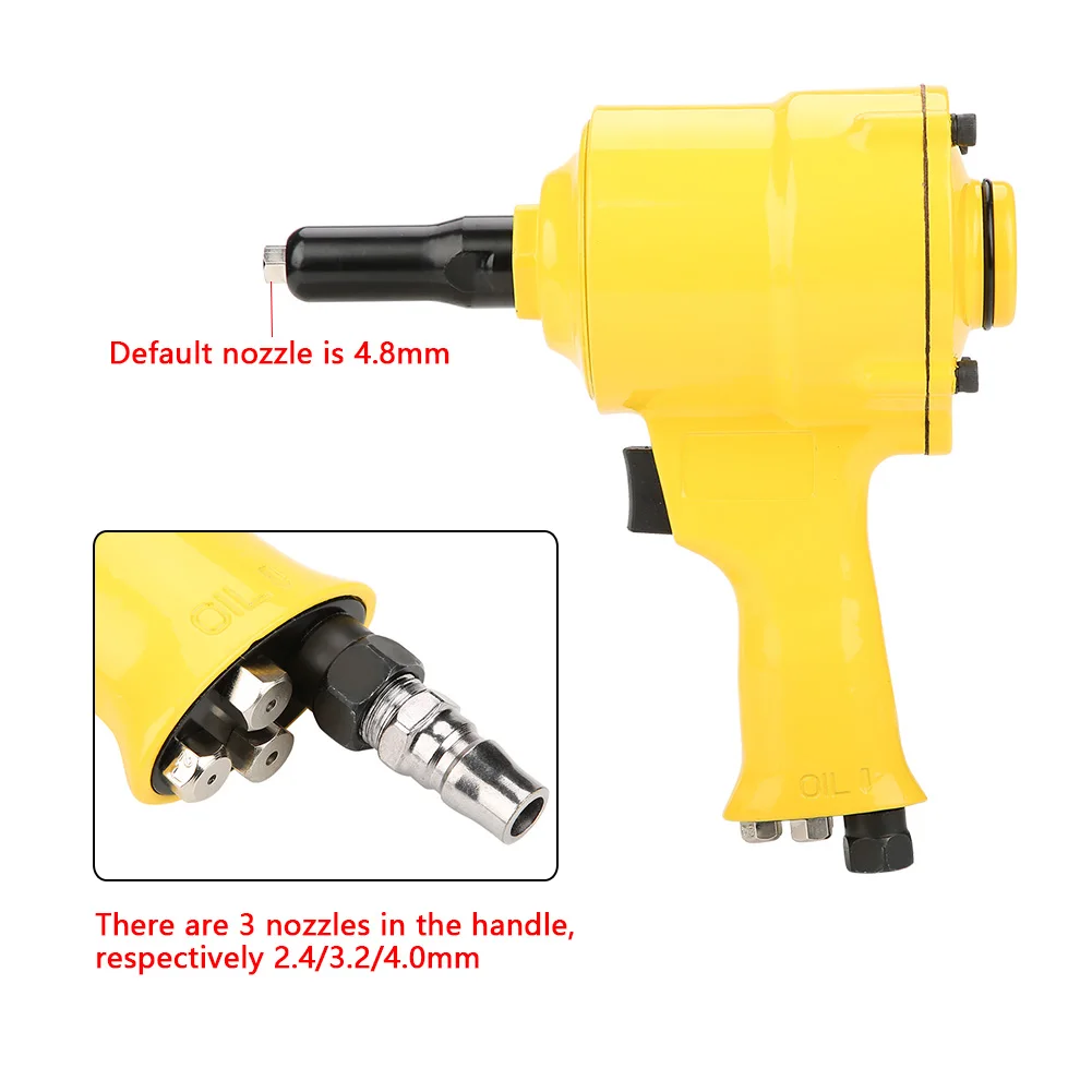 KP-705P Pneumatic Riveter Pistol Grip Rivet Gun Air Powered Riveting Tool 2.4/3.2/4.0/4.8mm Riveting Tool Rivet Gun Riveting Gun