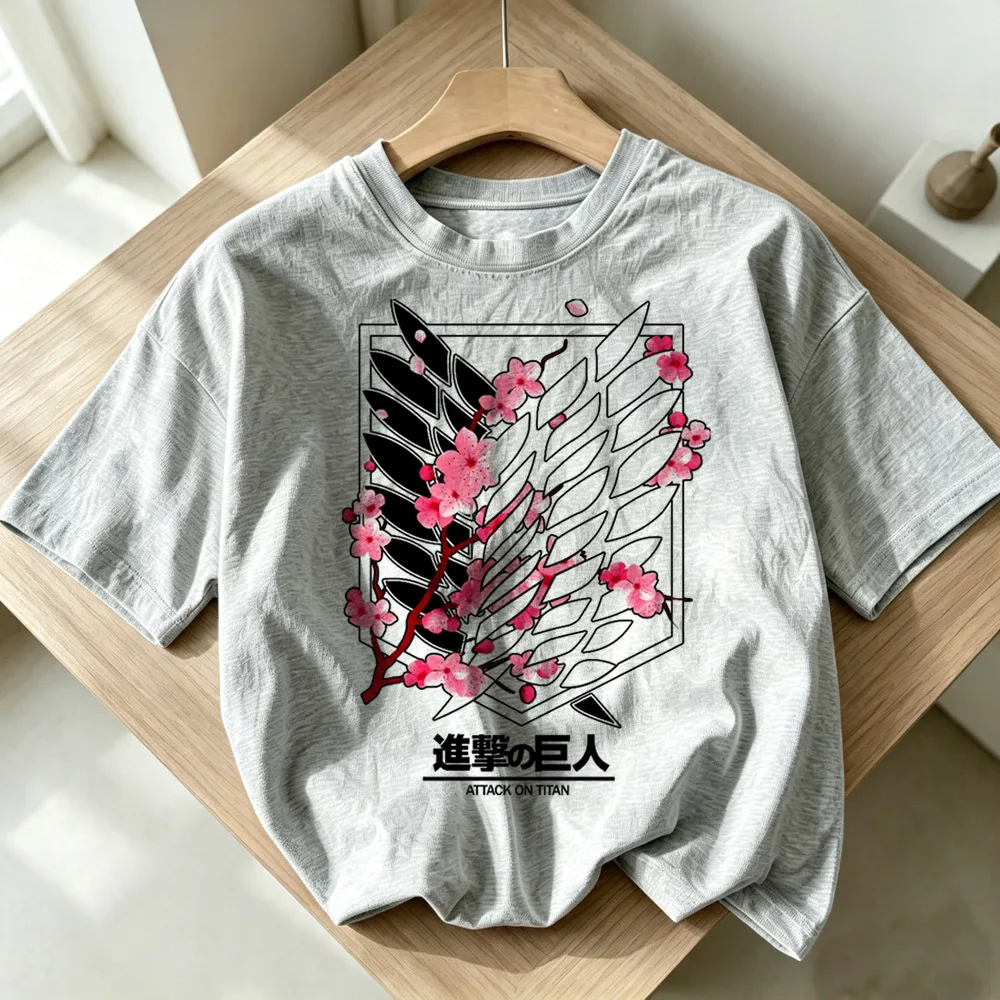 Attack on Titan shirt girl japan emo Retro baddie cute top tees korean fashion Retro gothic anime cute