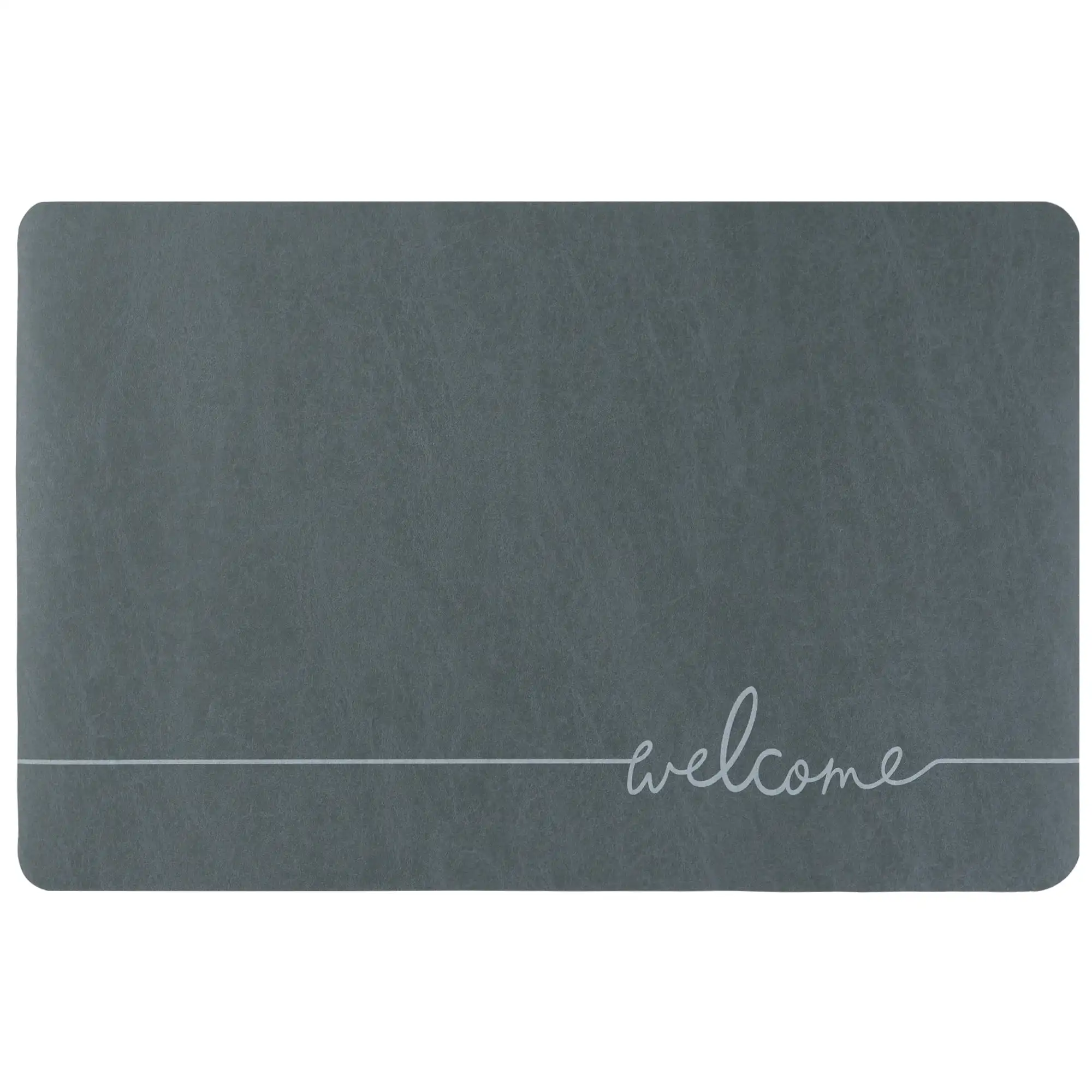 

Впитывающий коврик для ванной, нескользящий напольный коврик для ванной комнаты, кухни, душевой раковины, темно-синий, добро пожаловать-2 18X28