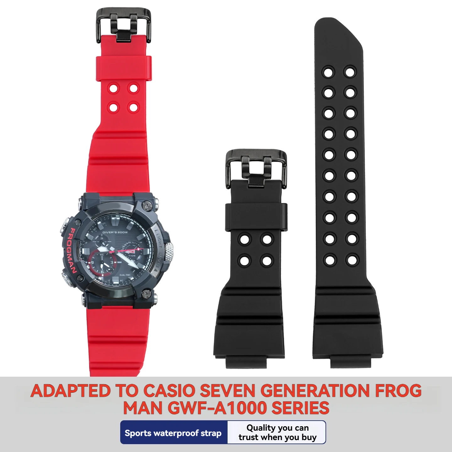 For Casio G-Shock Frogman GWF-A1000 Module 5623, Replacement Resin Silicone Strap, Waterproof Diving Watch Band