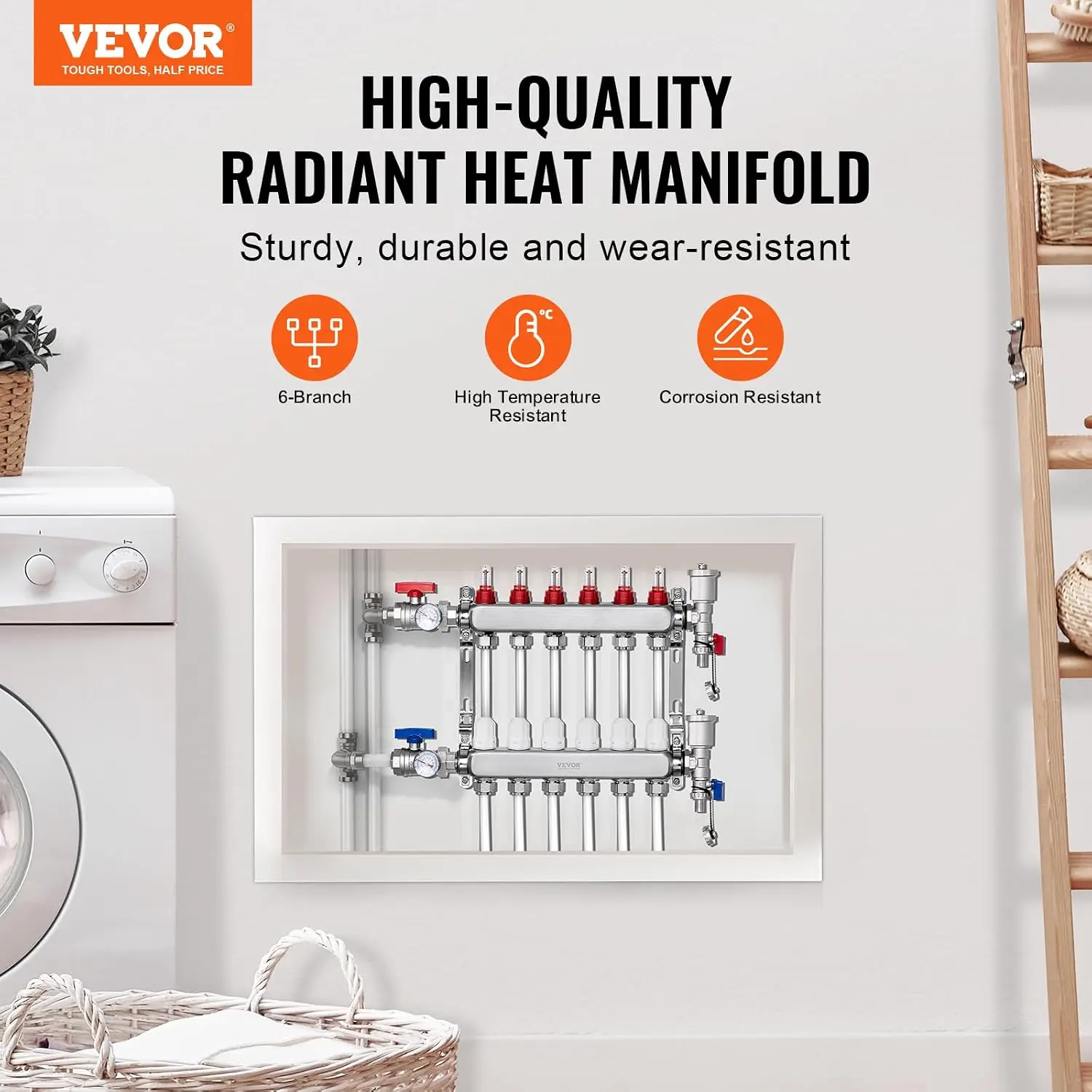 6-Branch Radiant Heat Manifold