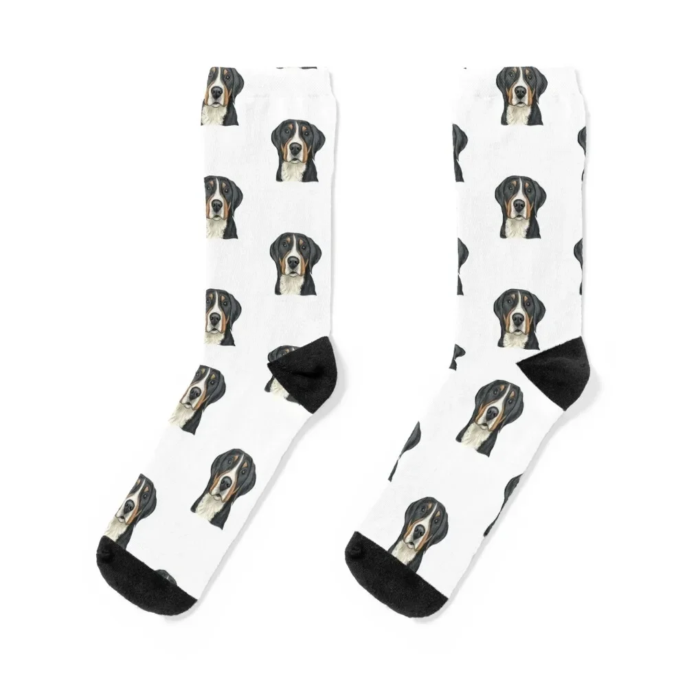 

Greater Swiss Mountain Dog Socks colored Wholesale retro winter Women Socks Men's