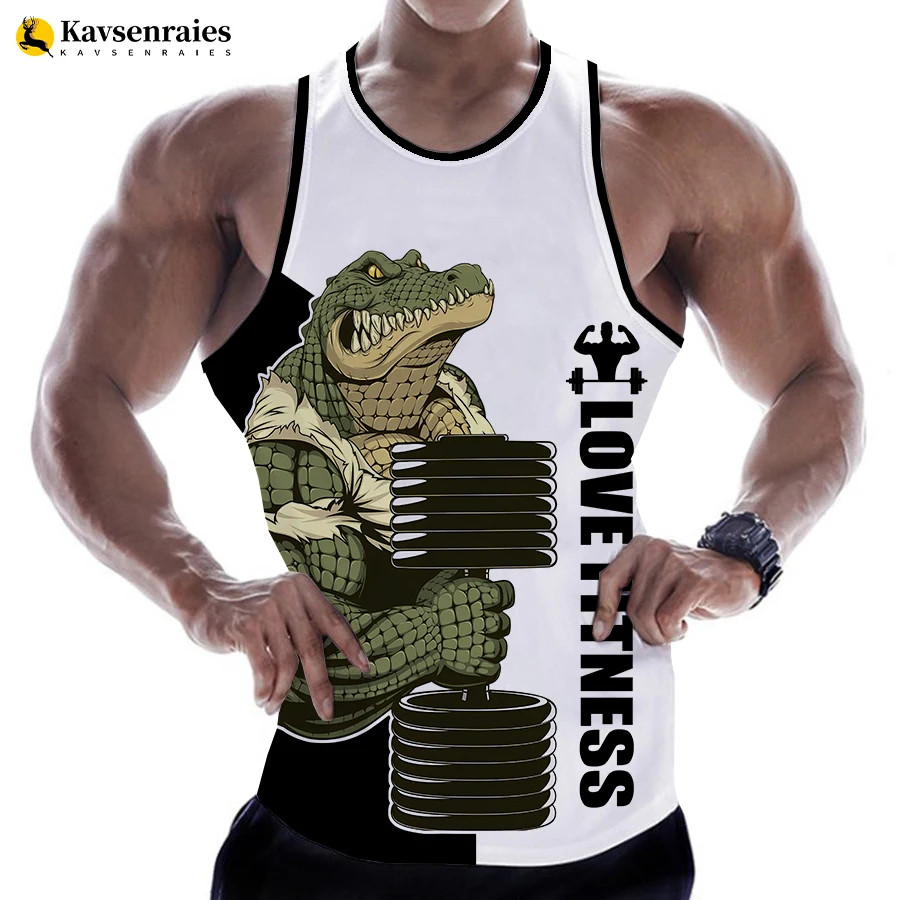 Rottweiler Love Fitness 3d Geprinte Tank Tops Dieren Letterprint Tops Tees Mouwloos Vest Mannen Harajuku Streetwear Gym T-Shirt