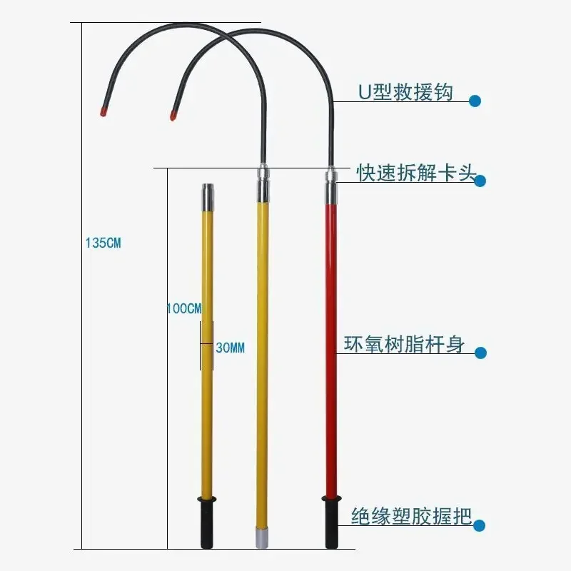 2026/RESCUE HOOK - Fibre Glass Non Conductive Isolation