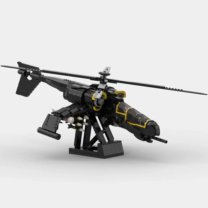 Militaire Vliegtuigen Model Moc Bouwstenen Aanval Gunship-Technologie Modulaire Blokken Geschenken Kerstspeelgoed Diy Sets Assemblage