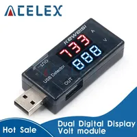 USB Voltage Meters Current Voltage Power Tester Dual Digital Display Volt Amp Meter For Android Phone And iPhones ALI8