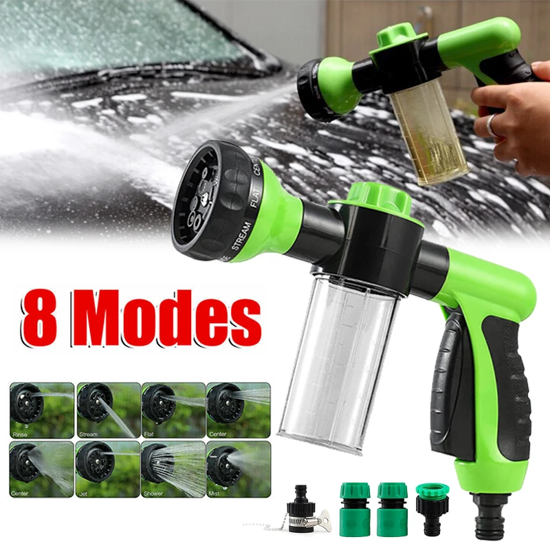 

8 Modes Car Foam Lance High Pressure Water Gun 3 Grade Nozzle Jet Car Washer Sprayer Cleaning Tool Automobiles Washing Tools