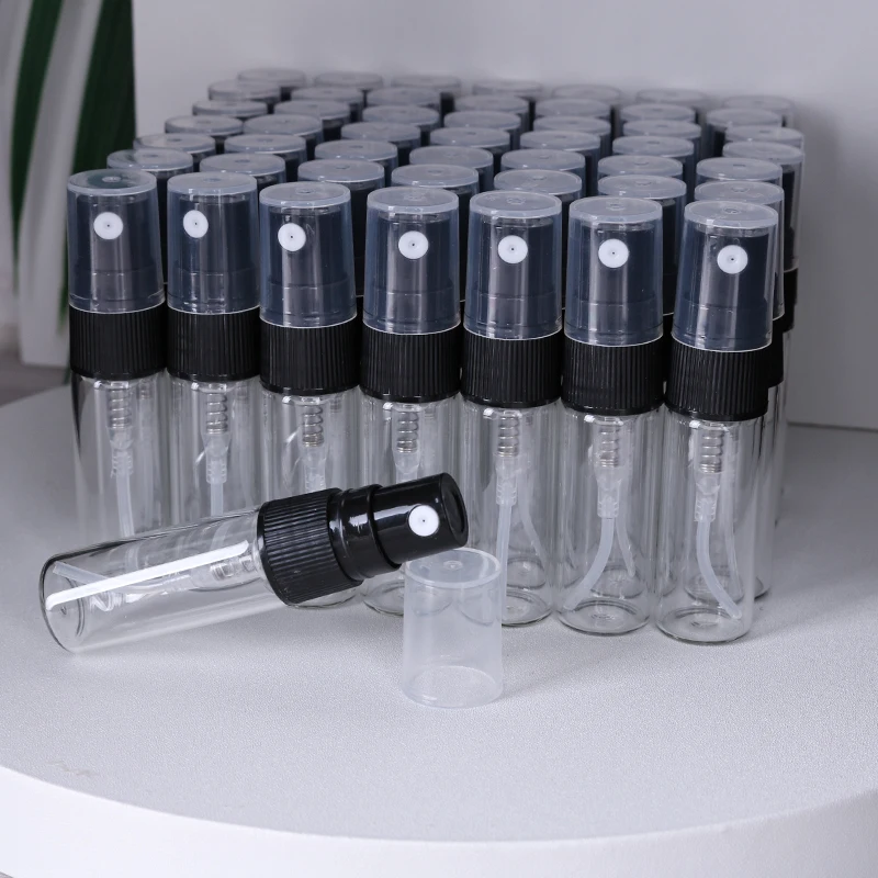 3ml Sale 50/pcs High Quality Transparent Glass Perfume Bottle Mini Spray Bottle Portable Travel Cologne Moisture Bottle