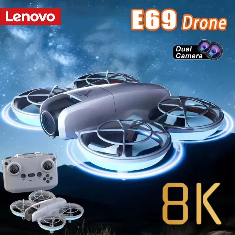 רחפן Lenovo E69 עם מצלמת 8K כפולה ומנוע Brushless 🚁