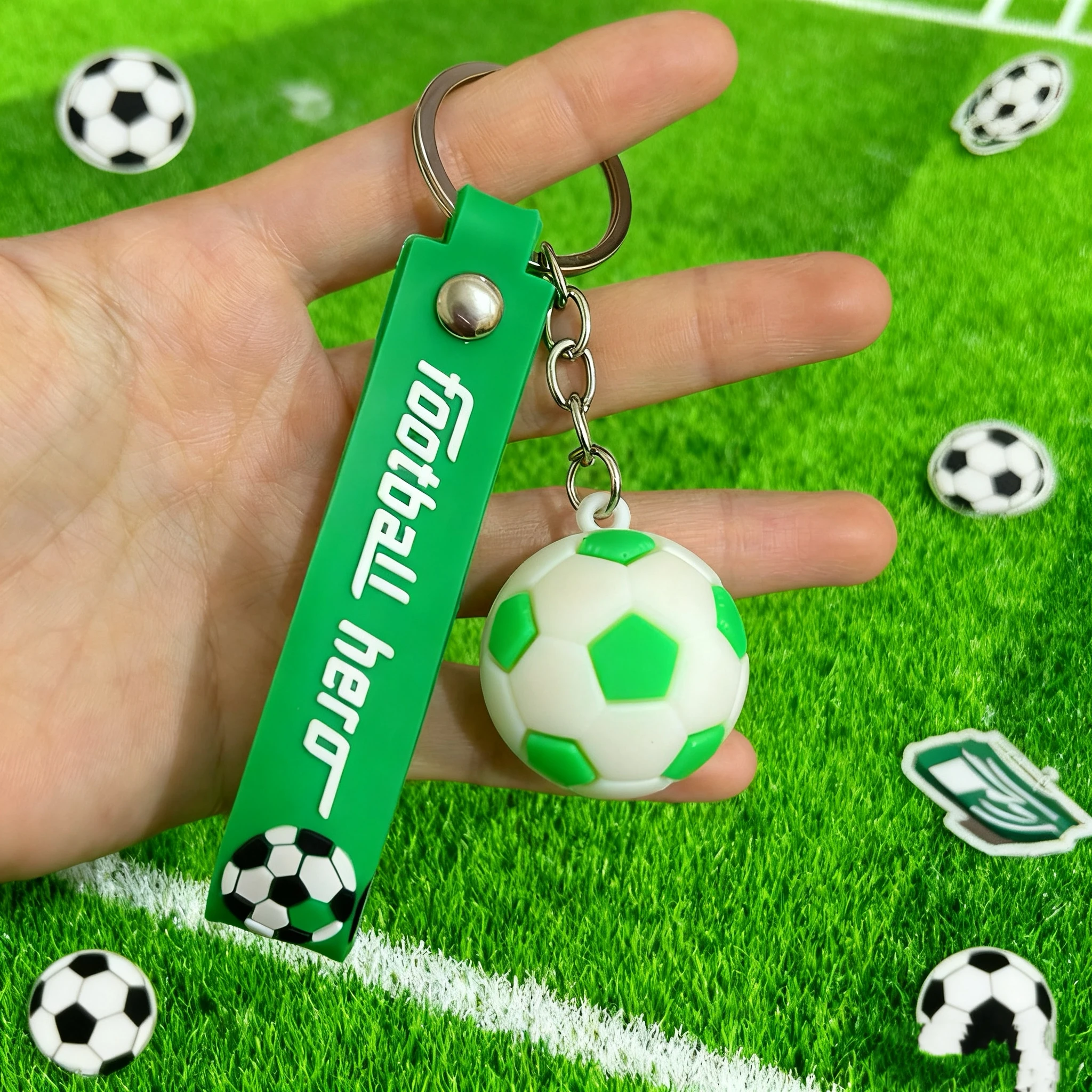 دائم كرة القدم حلقة رئيسية حقيبة تذكارية سلسلة المفاتيح سحرية لهدية الاستاد والاستخدام اليومي