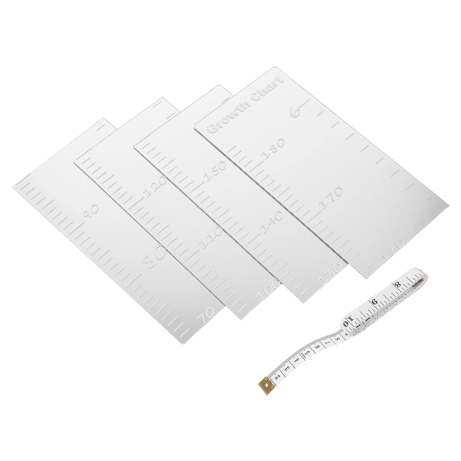 

1 Set Acrylic Height Chart Kids Decorative Growth Tracker Adhesive Transparent Design Easy Installation Minimalist Style Kids