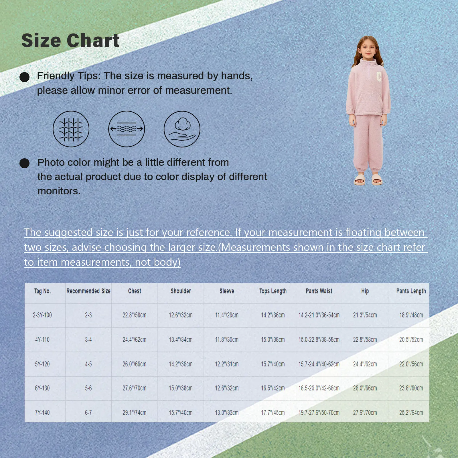 Pakaian Kasual Fleece Hangat Anak Perempuan Musim Gugur Musim Dingin Kostum Lari Rumah & Luar Ruangan Baju Lengan Panjang+Celana 2-7 Tahun