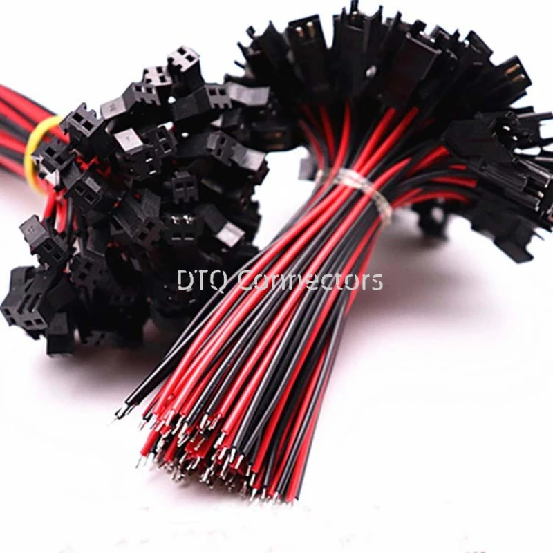 100pairs 2.54mm Sm 2-pin 2p Connector Plug Male / Female Wires Cables Wire Connector Micro Male Female Plug Connectors