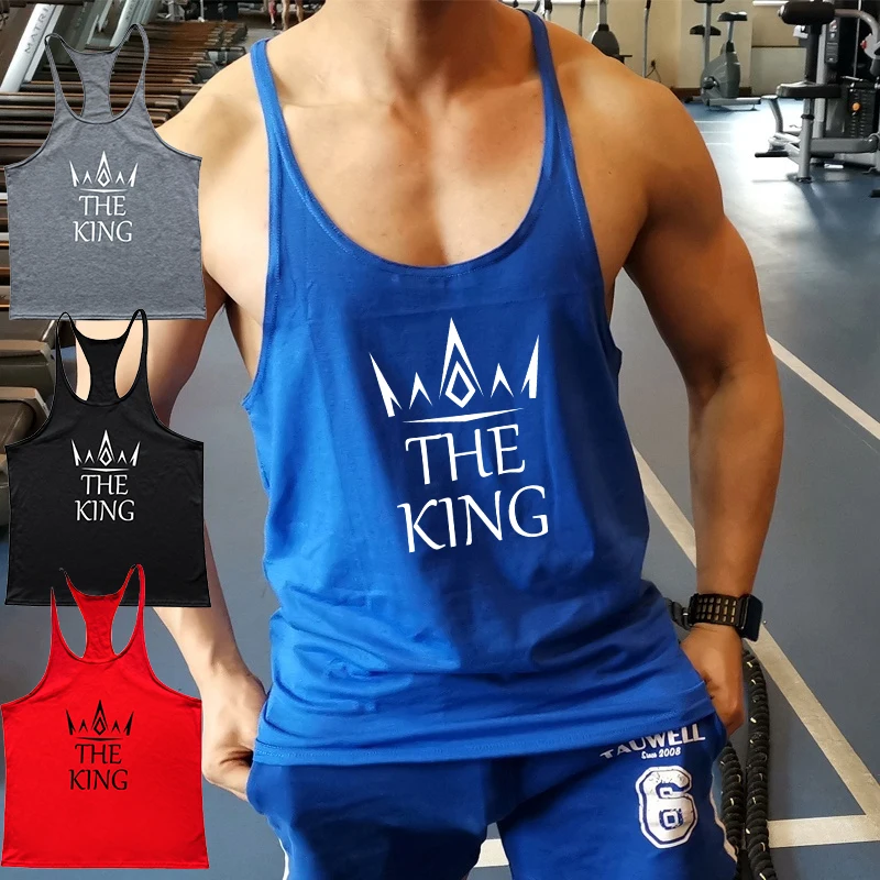 Men's Gym Fitness Cotton Tank Top Y-shaped Back Fitness Thin Shoulder Strap Muscle Fit Stringer Sleeveless Tank Top