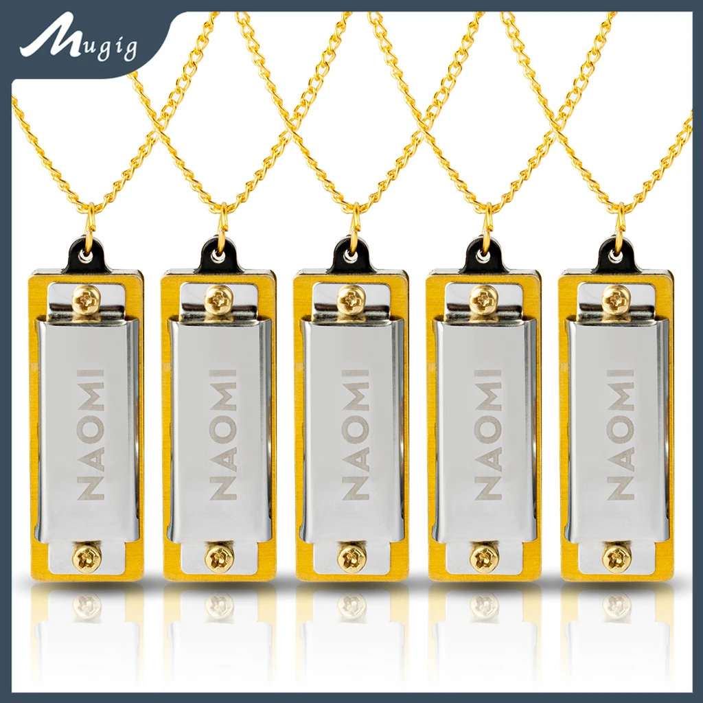 

Mugig Mini Harmonica C Tone 4 Holes Diatonic Harmonica Musical Harmonica Beginners Children Necklace Chain Harmonica Lady Girl