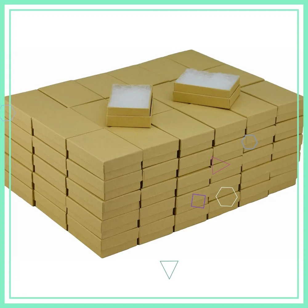 

Kraft Cotton Filled Jewelry Box #32, 3.125x2.125 Inches, Case of 100 Units for Storage