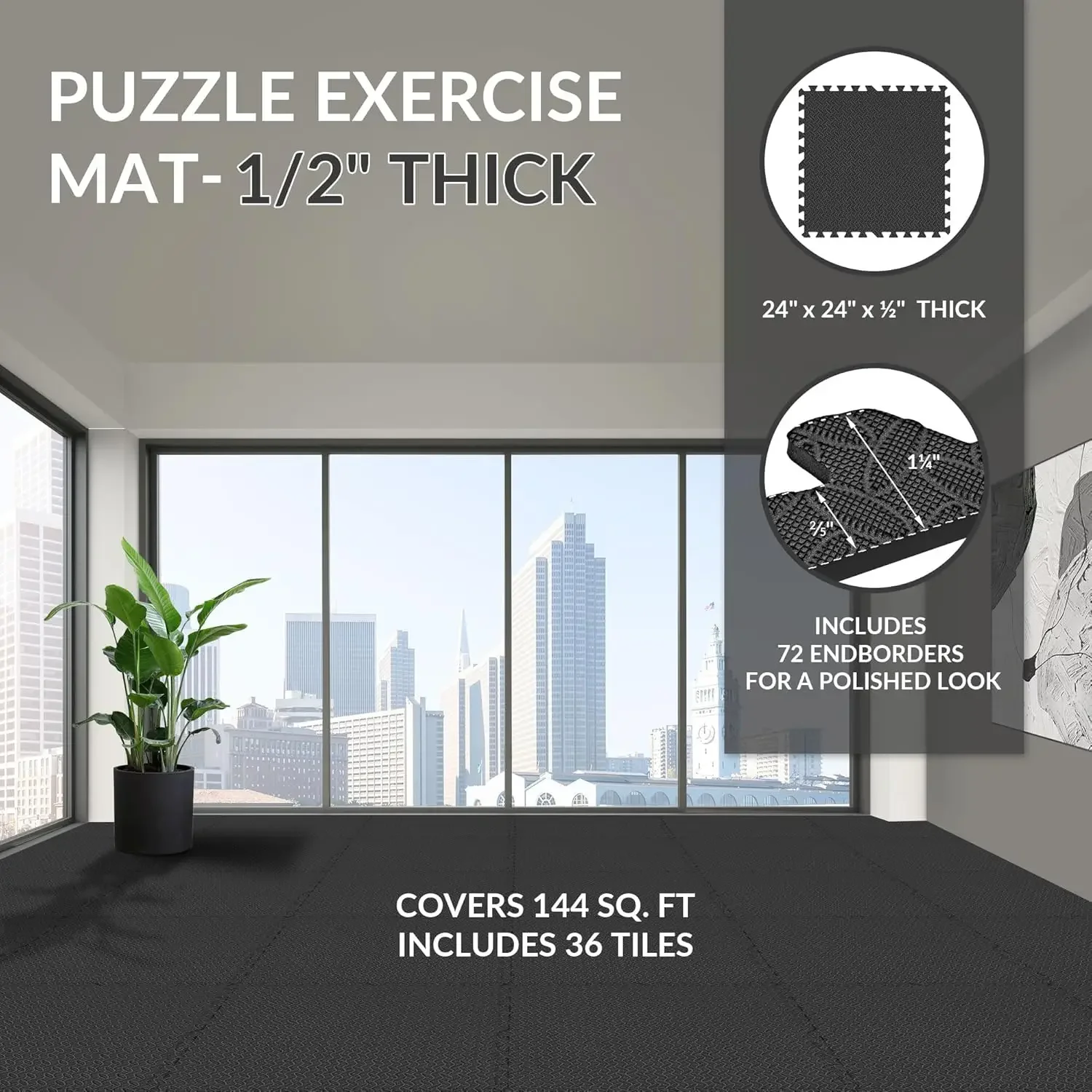 Polymère d'exercice de puzzle de forme physique avec des carreaux de verrouillage d'oligfoam, plancher protecteur de gymnase à la maison, MMA, exercice, Aqand