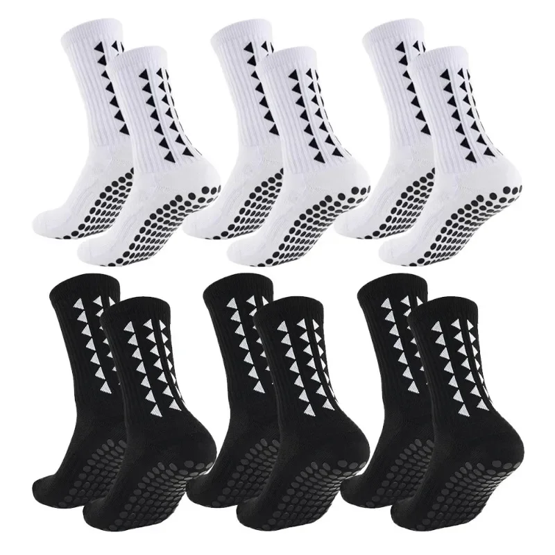 6Pairs Men Women Football Grip Socks Towel Bottom Sport Socks Rugby Soccer Cycling Running Exercise Athletic Socks