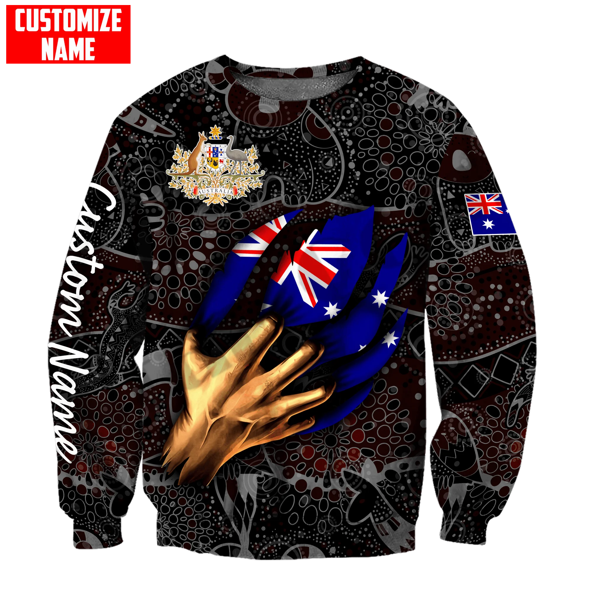 PLstar Cosmos 3Dprint Newest Australia Flag Custom Name Art Harajuku Streetwear Causal Unique Unisex Hoodies/Sweatshirt/Zip A-3