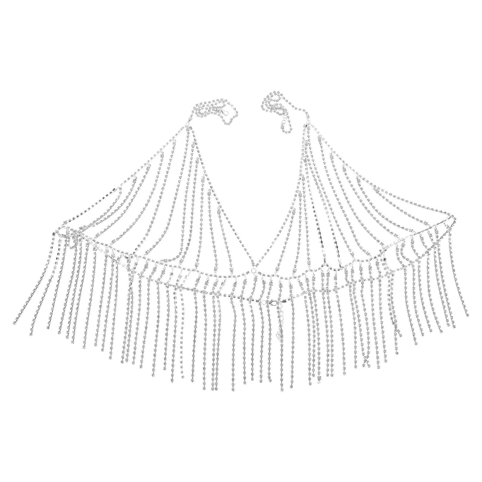 

1Pcs Women Multilayer Rhinestone Body Chain Body Necklace Jewelry for Party Nightclub Bar Glam