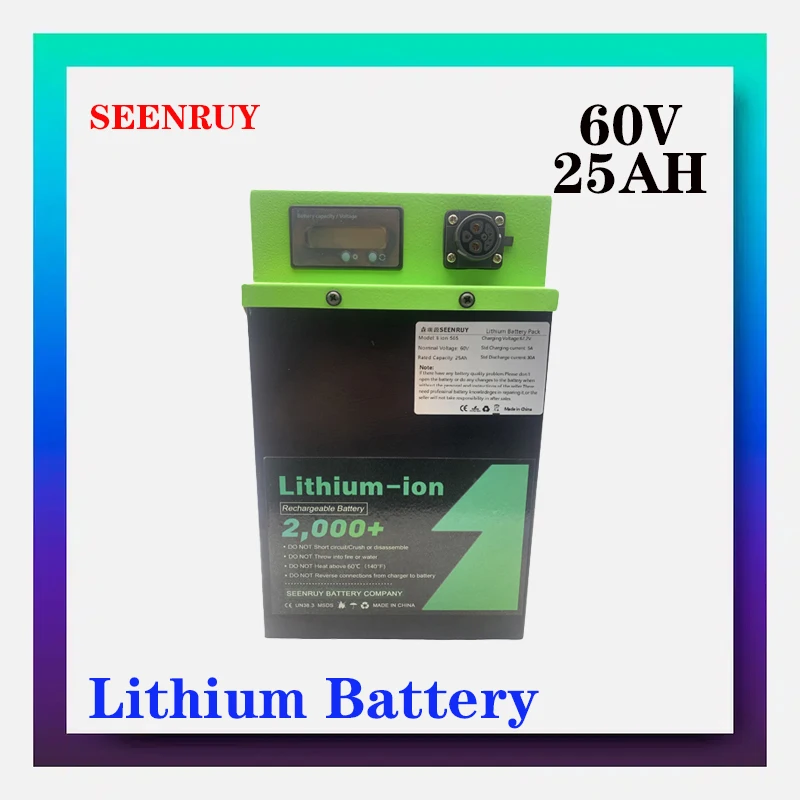 

LI-ION lithium battery 60V 25AH perfect for Motorcycle Wheelchair Golf Cart RV Industrial Tool