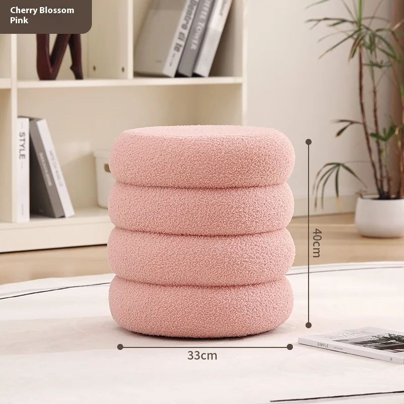 High Quality Living Room Lamb Plush Stool Family Children's Sofa Low Stool Doorstep Sitting Cushion Changing Shoes Furniture