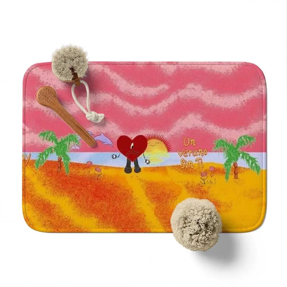 

Singer Bad Bunny Floor Mat Printed Large Carpets Room And Bedroom Carpets Bathroom Anti Slip Door MATS Small Carpets