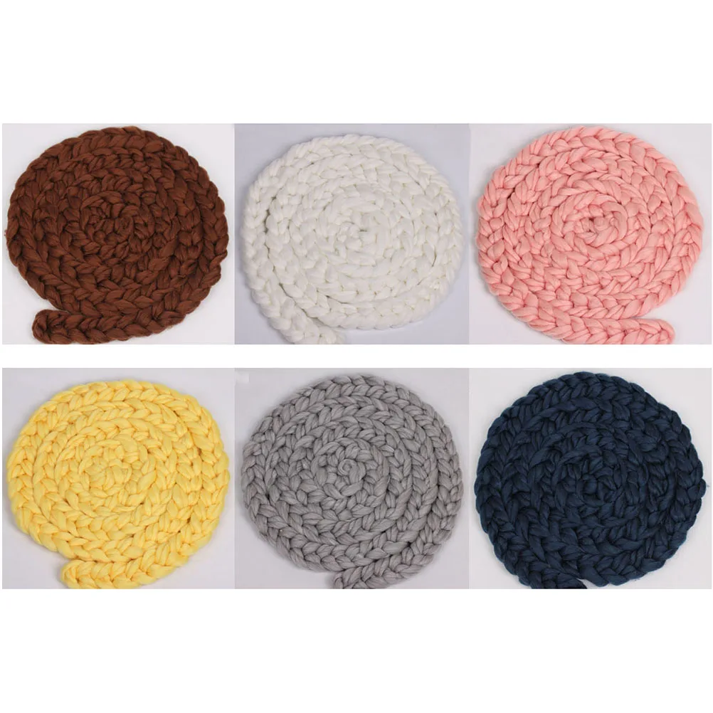 Newborn Baby Hand-Woven Braid Blanket White Soft Knitted Braids Photography Props Newborn Photography Prop Baby Basket Filler