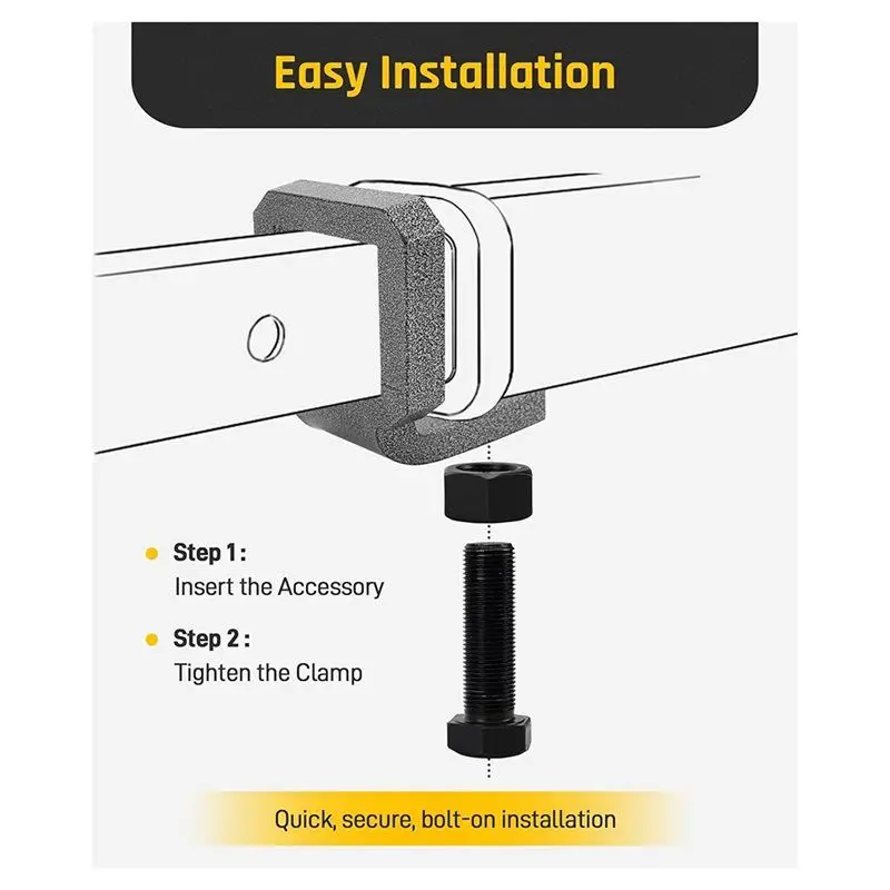 ABVJ-مشبك وصلة مضاد للخشخشة 2.5 بوصة، مثبت وصلة فولاذية شديدة التحمل، مسحوق مقاومة للتآكل مطلي #5