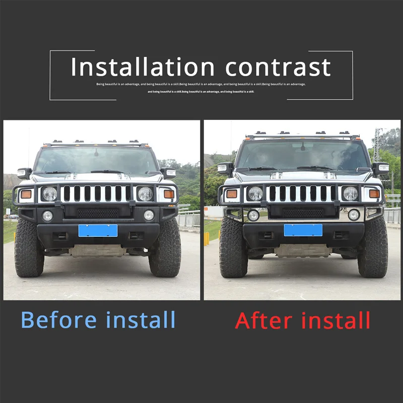 For Hummer H2 2003-2009 2Pcs Stainless Steel Polished Front Fog Light Trim Cover Chrome Exterior Lamp Bezel Overlay Accessories