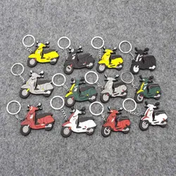 Motorcycle Model Shape Soft Rubber Keychain Keyring Key Chain Key Ring for Vespa GTS300 Sprint150 Motorcycle Accessories