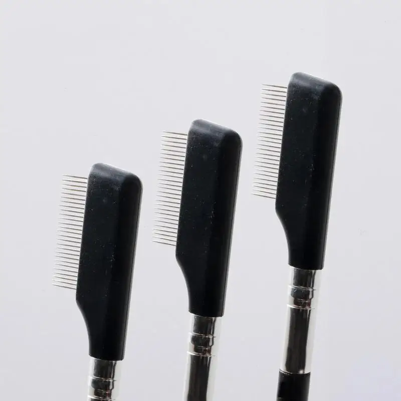 1Pcs Eyelash Brush To Groom Separate Eyelashes Black Grooming Brushes Makeup Tool Eyelash Comb Metal Eyelash Separator Tools
