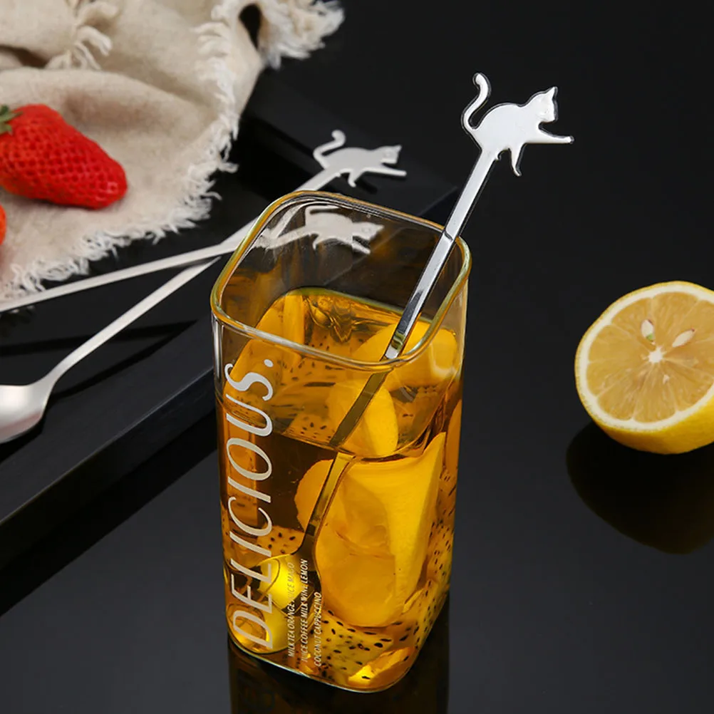 

3Pcs Stainless Steel Stirring Spoon Anti-Rust Thicken Eco-Friendly Creative Coffee Spoon Chic Dessert Tableware for Home