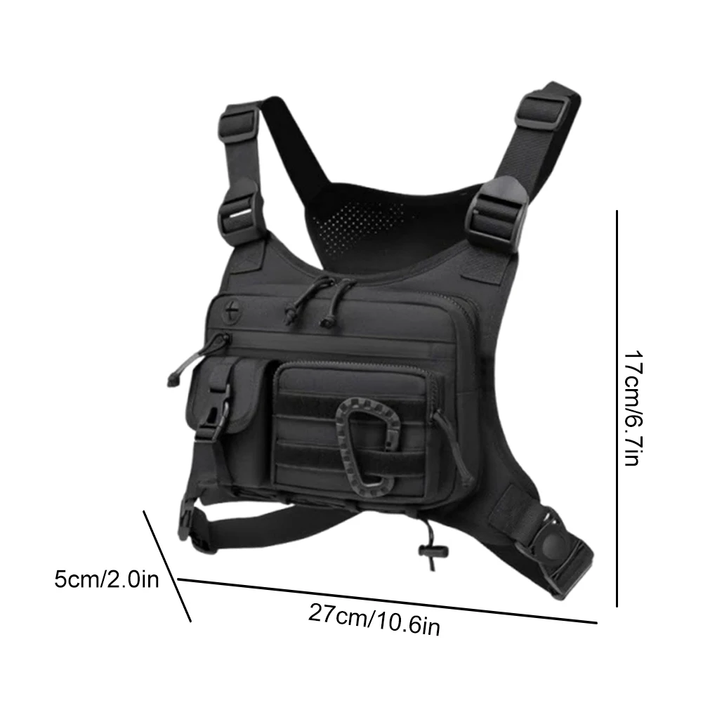 

Outdoor Sports Chest Bag Multi Pocket Cycling Chest Bag Adjustable Strap Nylon Hunt Vest Bag Travel Commute Sports Backpack