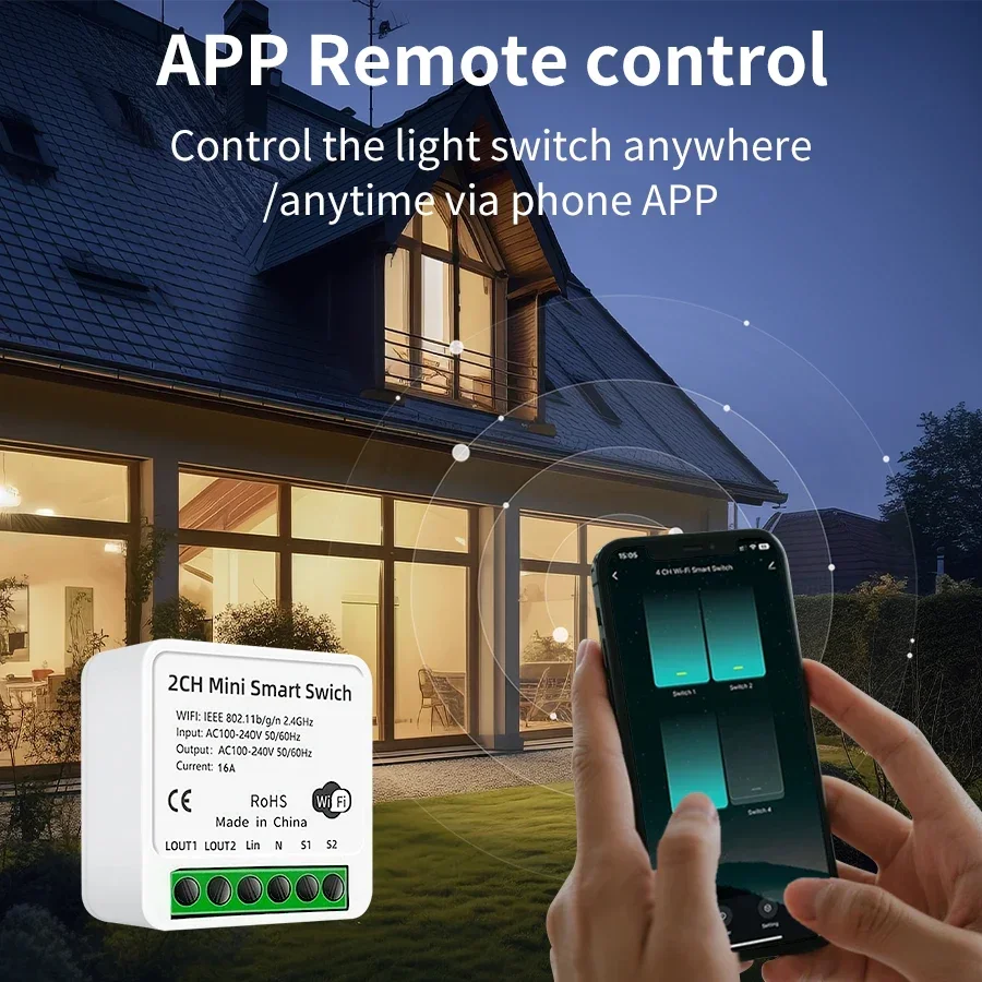 Tuya Smart WiFi Switch Relay 100-240V 16A 1/2CH Breaker Intelligent Interruptor Smart Life App يدعم Alexa Google Home Alice #2
