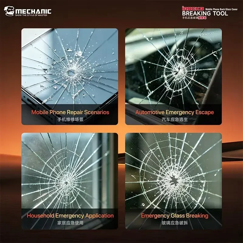 MECHANIC iRock 8 Wolframstahl-Brechstift mit Einstellbarer Kraft für Mobiltelefon-Rückglas und Kameralinsen-Demontage Notfall-Brecherwerkzeug – Detail 4