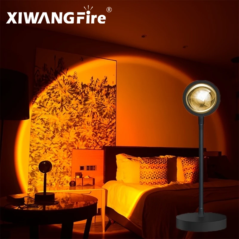 USB Sunset Lamp Sunset Projector Mood Light Living Room Bedroom Night Light Room Decor Bar Atmosphere Photography Background