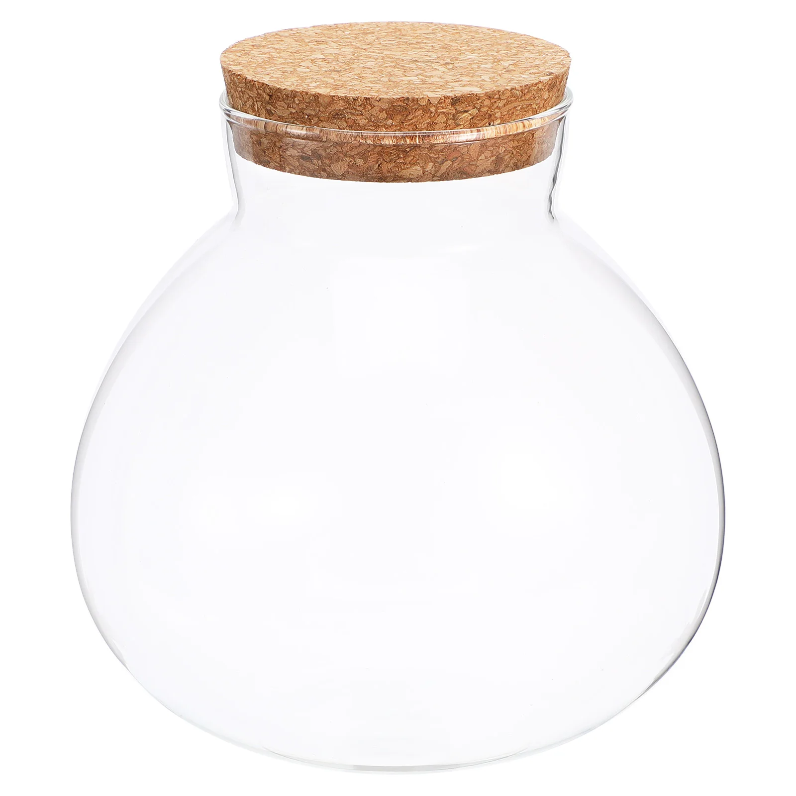 

Glass Ecological Bottle 15cmx16cm Round Cork Lid DIY Micro Landscape Container Desktop Home Decor Storage Glass Terrarium