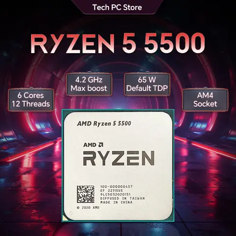 NEW AMD Ryzen 5 5500 65W 7NM L3=16M 3.6GHz 6-Core 12-Thread R5 5500 Gaming Processor  DDR4 Socket AM4 But No Fan