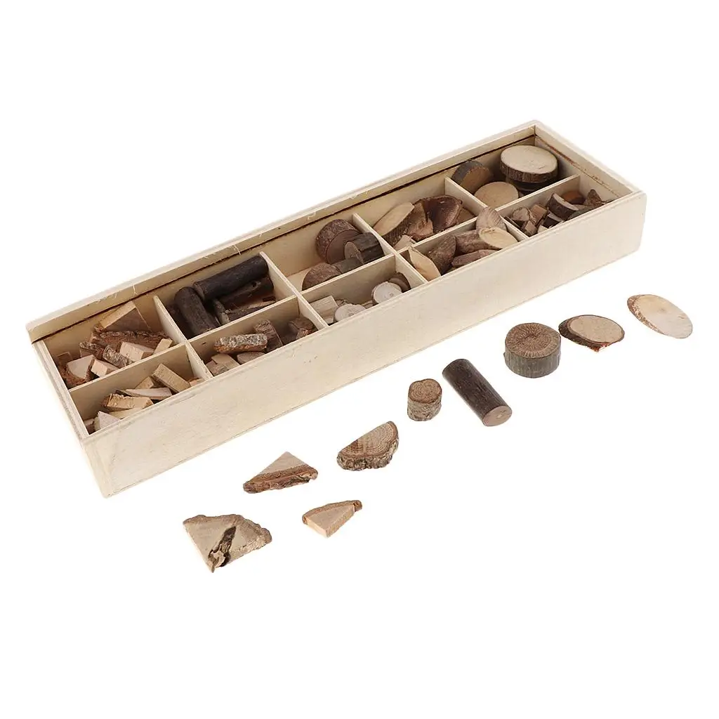 Boîte en bois rustique pour numéros de table, porte-cartes, tranches de bûches d'arbres, 0.5 - 6 cm