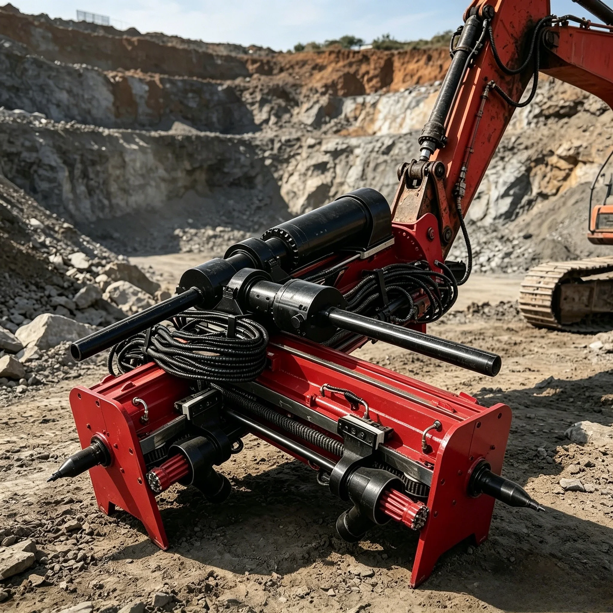 Drilling and Splitting Machine Hydraulic Rock Drill Splitter for Hard Rock Mining Quarry Stone Cracking Customized