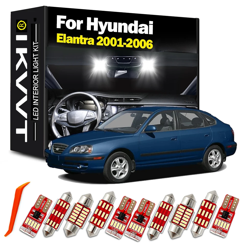 

IKVVT 10 шт. искусственная Карта Купол багажника Чтение света для Hyundai Elantra 2001 2002 2003 2004 2005 2006 автомобильные лампы Canbus