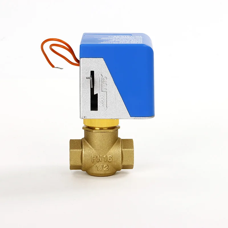 Solenoid valve, electric two-way six-point valve 220v fan coil two-way temperature control valve tool